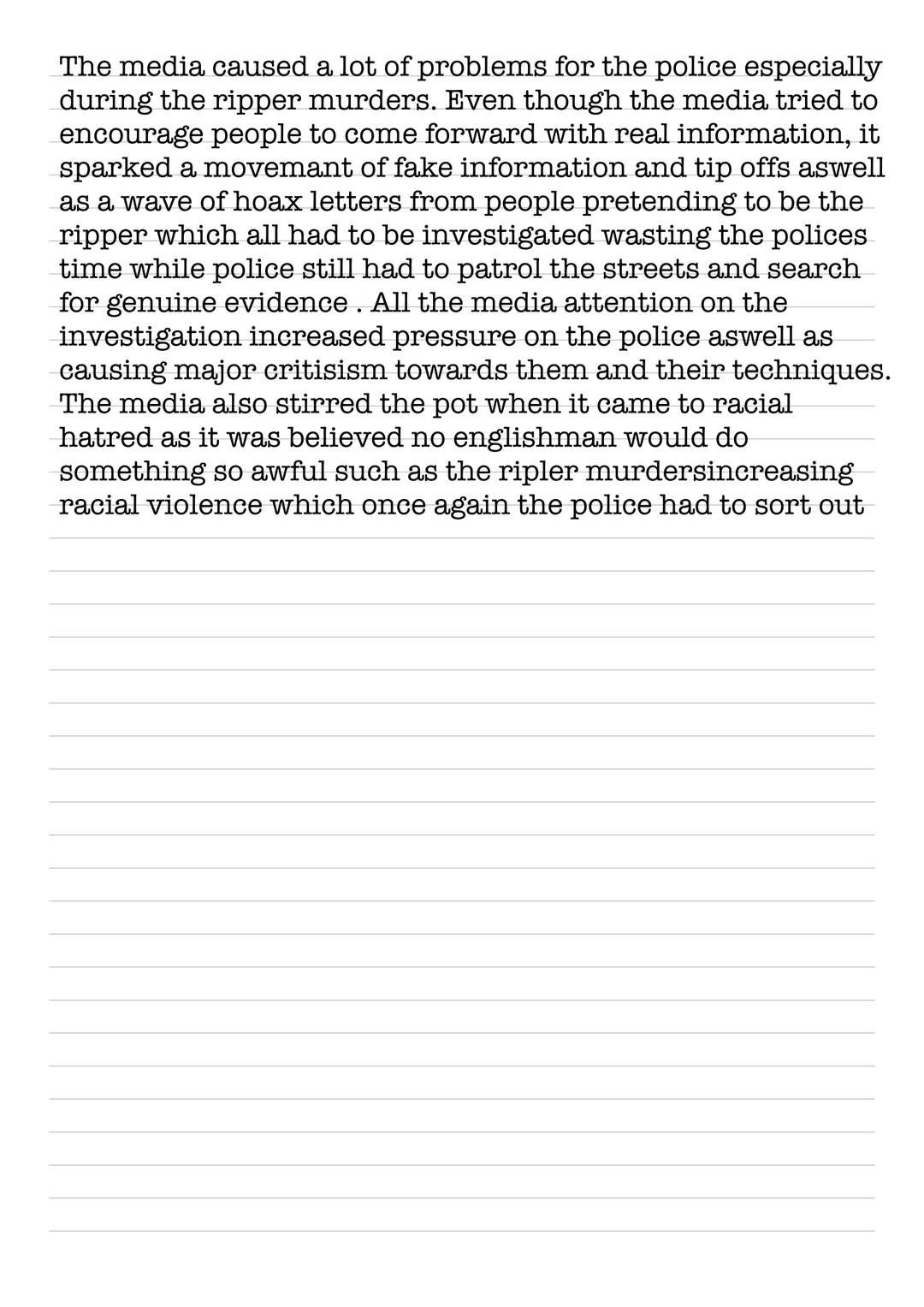 Whitechapel overview
Location and context
Whitechapel is an area of london east of the city.
In the late 1880's there were very high levels 