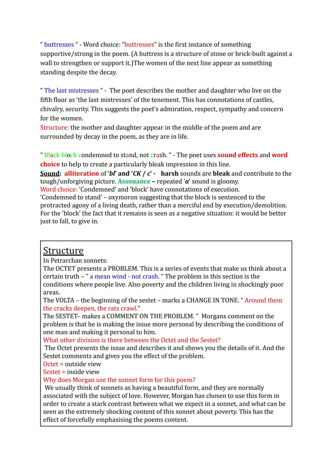 Glasgow Sonnets Notes
Edwin Morgan
The effect of personification on the poem is to bring a visual aspect to the poem. Adds a
form of imagery