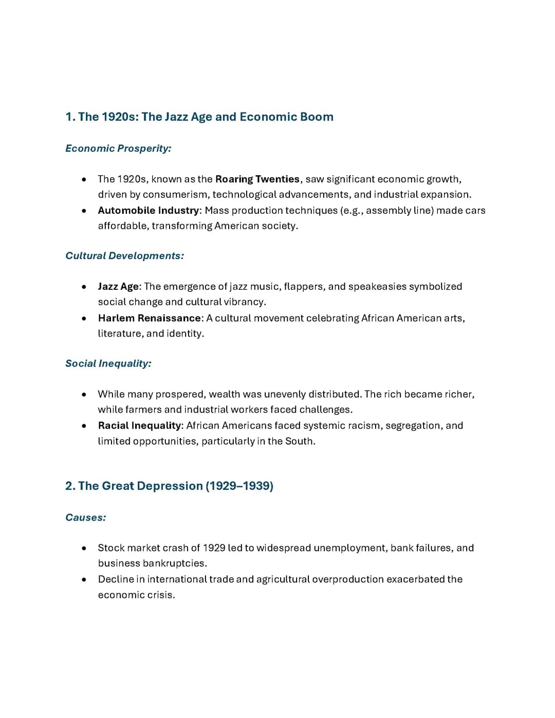 AD America, 1920–1973: Opportunity and inequality
