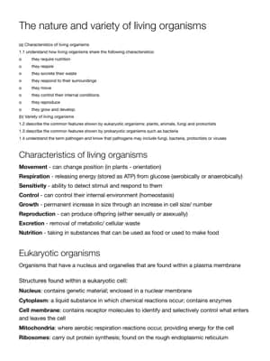 Know  notes - the nature and variety of living organisms thumbnail