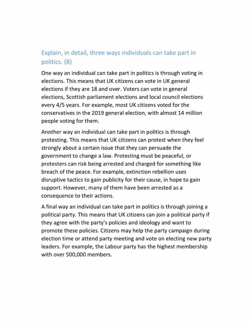 
<p>In the United Kingdom, two key features of democracy are freedom of speech and free media. Freedom of speech allows UK citizens to expre