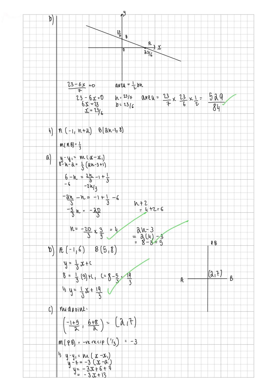 Thursday 17 November 2022
Chapter 5 Revision
Maths Genie (The Equation of a hine)
1) y - y₁ = m ( x-x₁)
m= −9-1 = − 6 = -3
4-2
2
y = c - 3 x