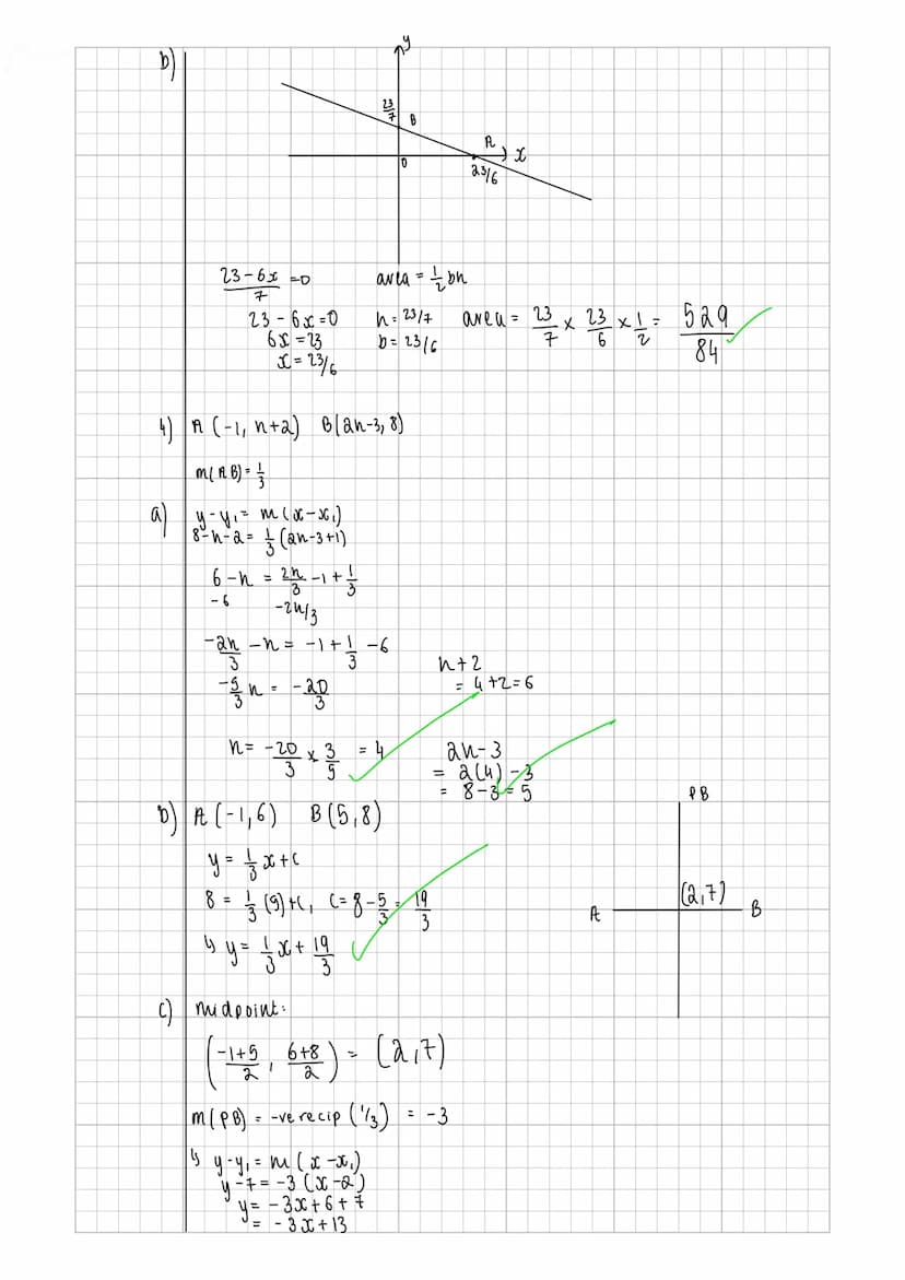 Thursday 17 November 2022
Chapter 5 Revision
Maths Genie (The Equation of a hine)
1) y - y₁ = m ( x-x₁)
m= −9-1 = − 6 = -3
4-2
2
y = c - 3 x