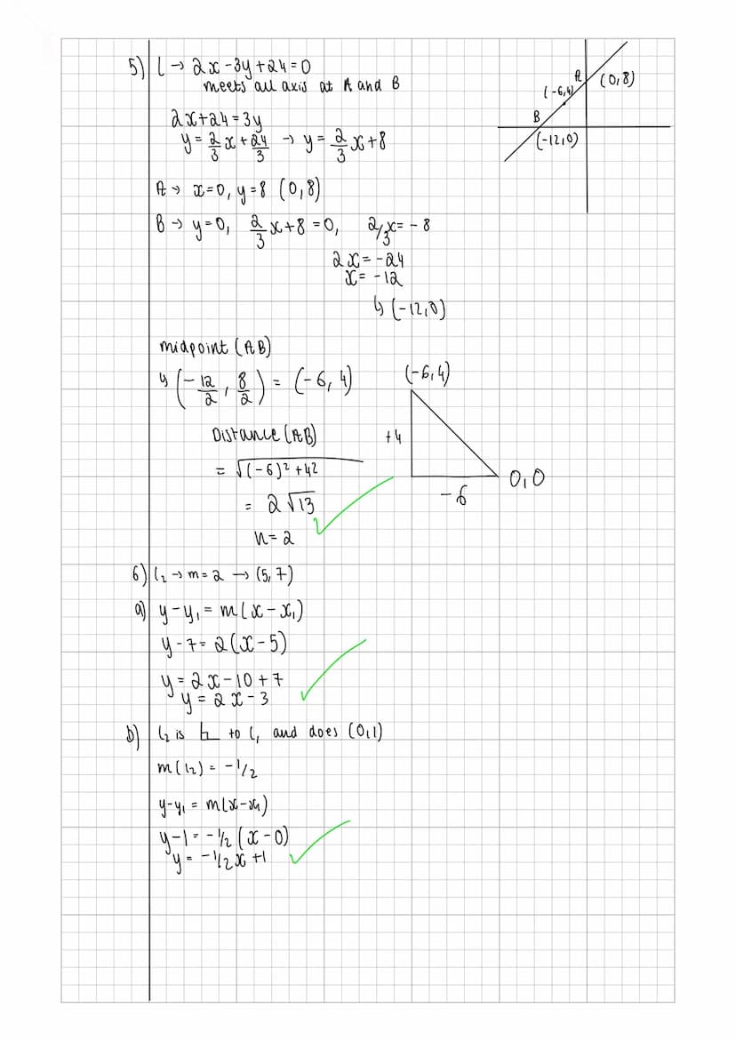 Thursday 17 November 2022
Chapter 5 Revision
Maths Genie (The Equation of a hine)
1) y - y₁ = m ( x-x₁)
m= −9-1 = − 6 = -3
4-2
2
y = c - 3 x
