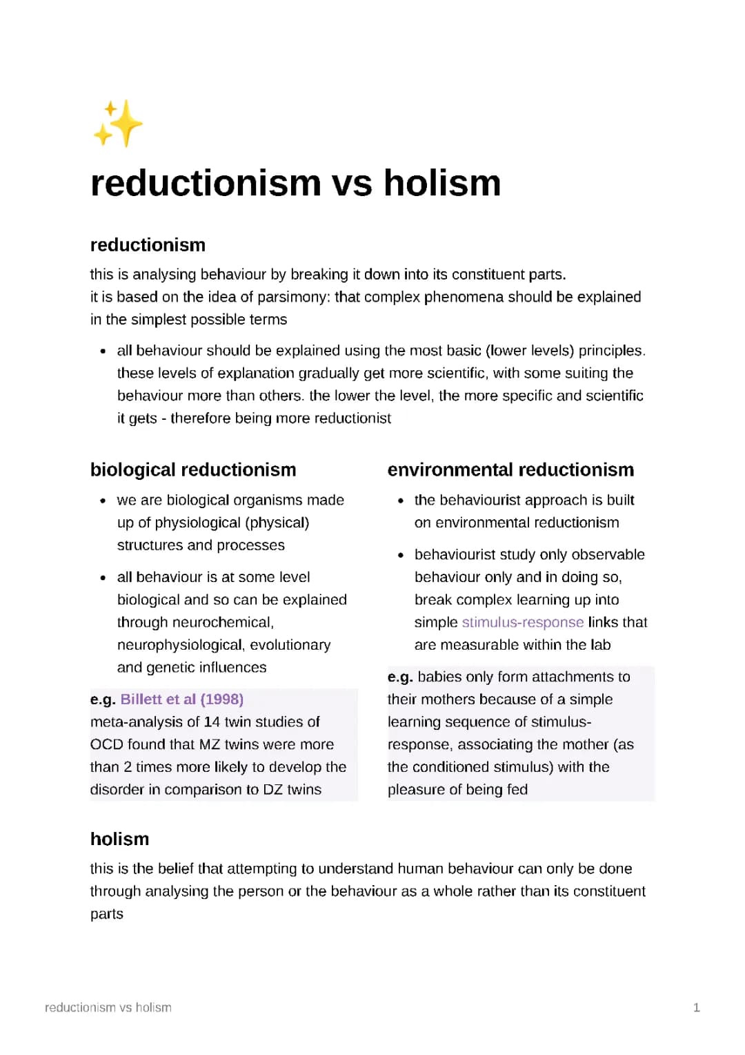 Reductionism vs Holism in Psychology AQA: Examples & Strengths