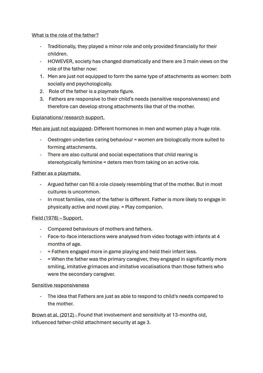Attachment topic notes
Caregiver infant interactions.
A01 reciprocity
A03
-
Refers to how 2 people interact.
Mother-infant interactions are 