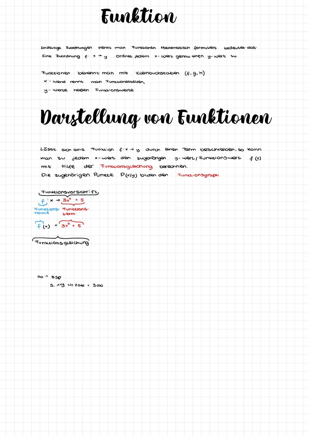 # Funktion

Eindeutige Zuordnungen nennt man Funktionen. Mathematisch formuuert bedeutet das:
Eine Zuordnung $f \mapsto y$ ordnet jedem x-we