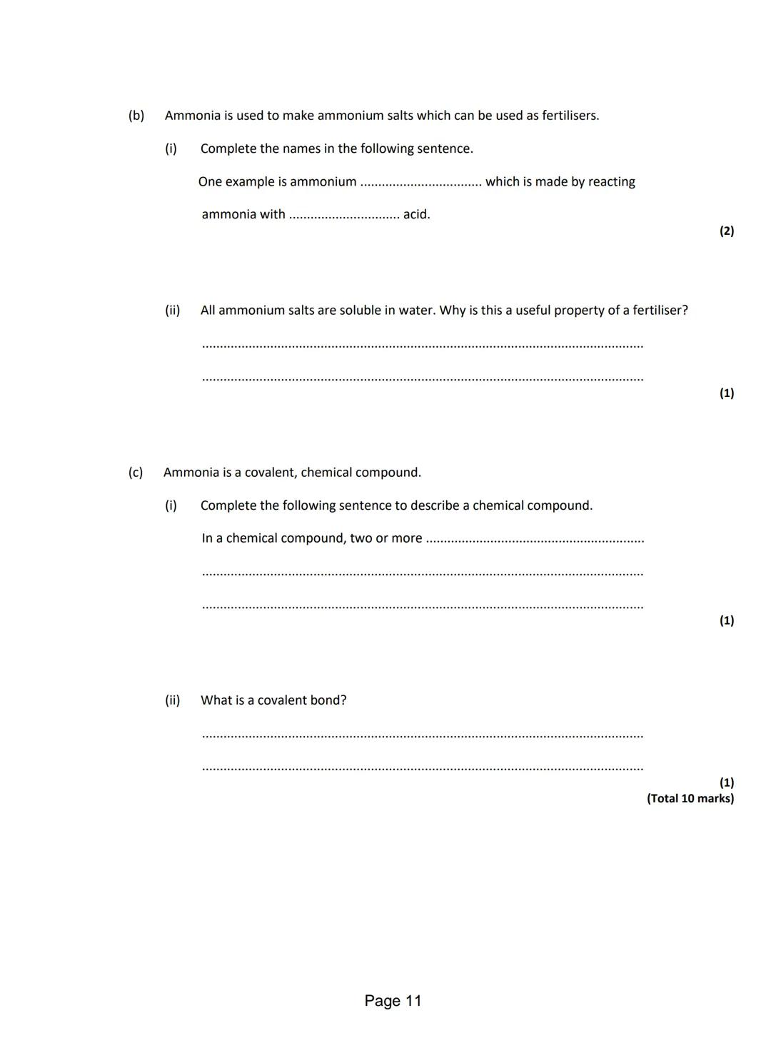 
<p>Q1. <strong>Anhydrous Cobalt Chloride Reaction</strong></p>
<p>The word equation shows the reaction between anhydrous cobalt chloride an