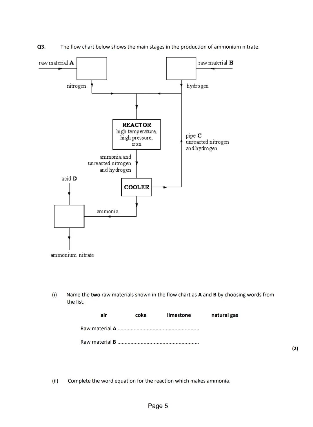 
<p>Q1. <strong>Anhydrous Cobalt Chloride Reaction</strong></p>
<p>The word equation shows the reaction between anhydrous cobalt chloride an