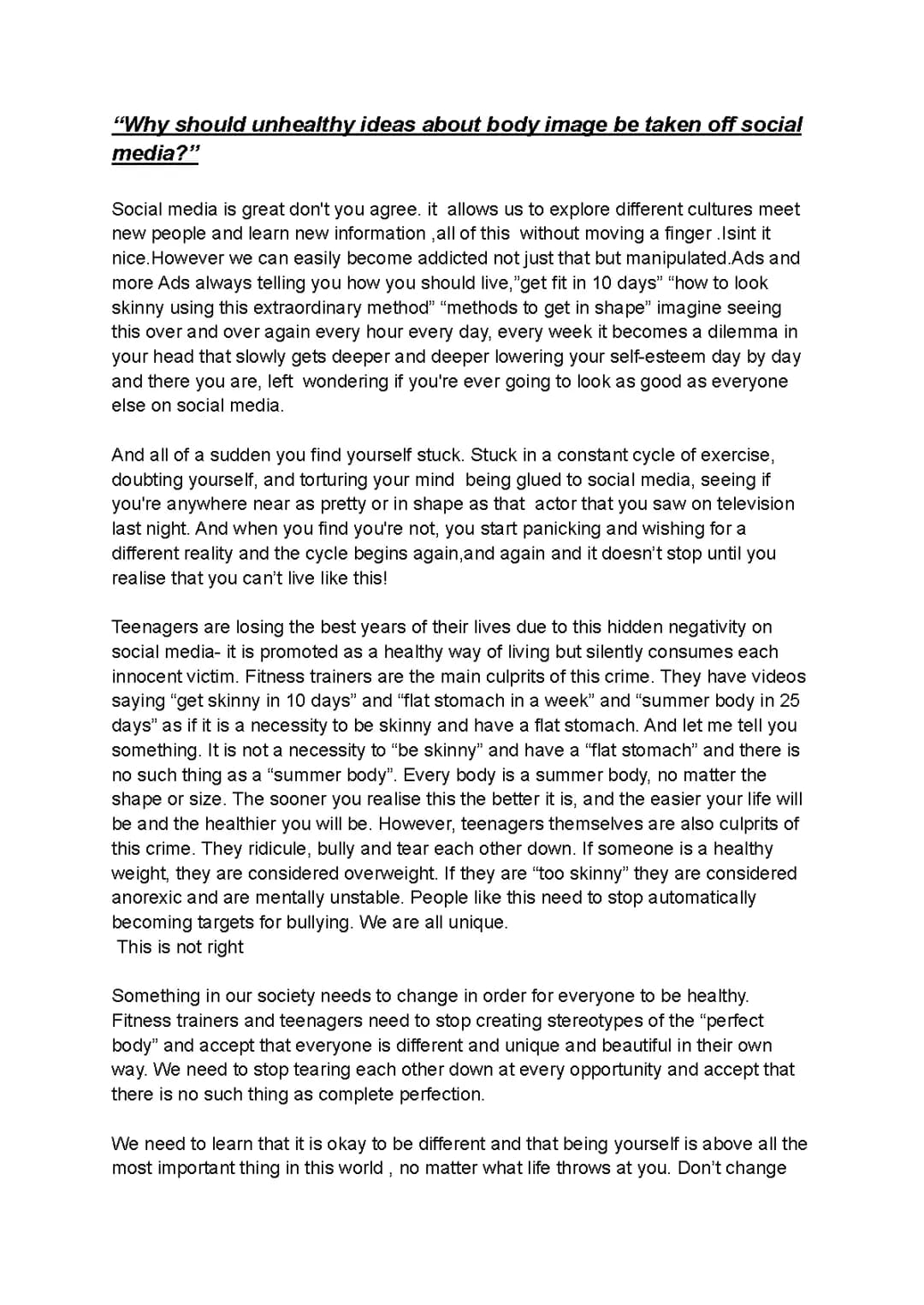Speech for English Language 