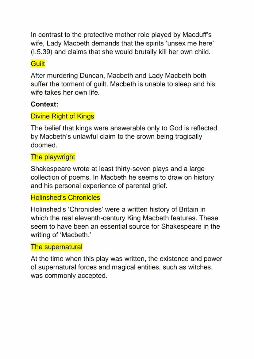 Macbeth notes:
Characters:
Macbeth
A once brave warrior who, under his wife's influence, murders
King Duncan and takes the crown, an act tha