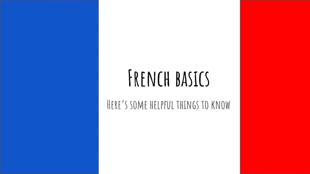 French key knowledge- basics to learn