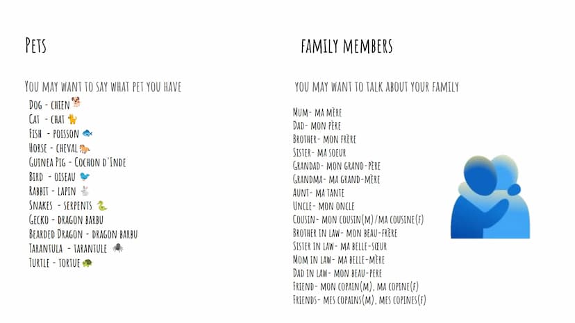 FRENCH BASICS
HERE'S SOME HELPFUL THINGS TO KNOW INTRODUCING YOURSELF
INSERT A NUMBER
JE M'APPELLE...
MY NAME IS...
J'AI ... ANS-
...
I AM..