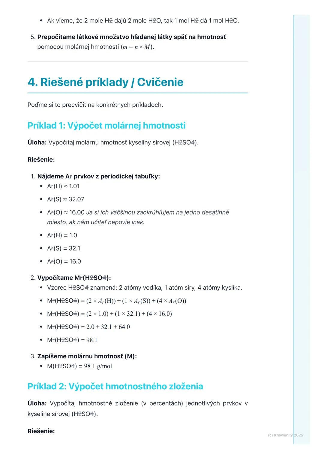 # Výpočty v chémii

## 1. Úvod do chemických výpočtov

V chémii je super dôležité vedieť nielen, čo sa s čím spája, ale aj koľko toho
potreb