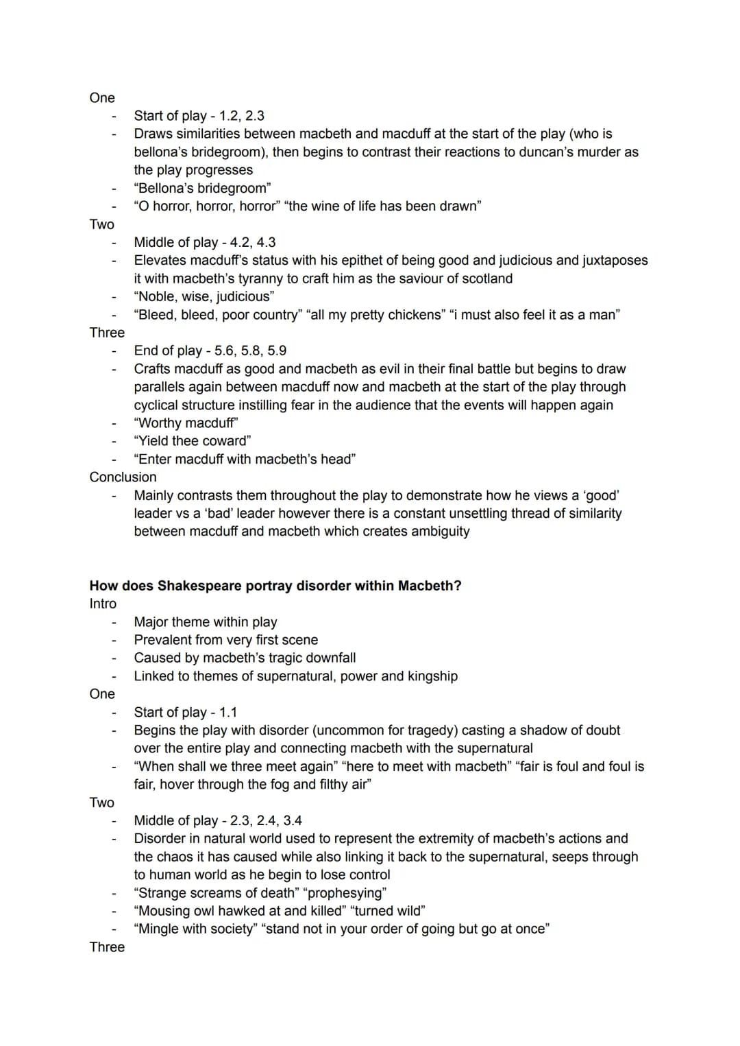 Macbeth Essay Plans
How does Shakespeare present guilt throughout the play?
Intro
-
One
Two
Three
Guilt is a major theme in the play
Integra