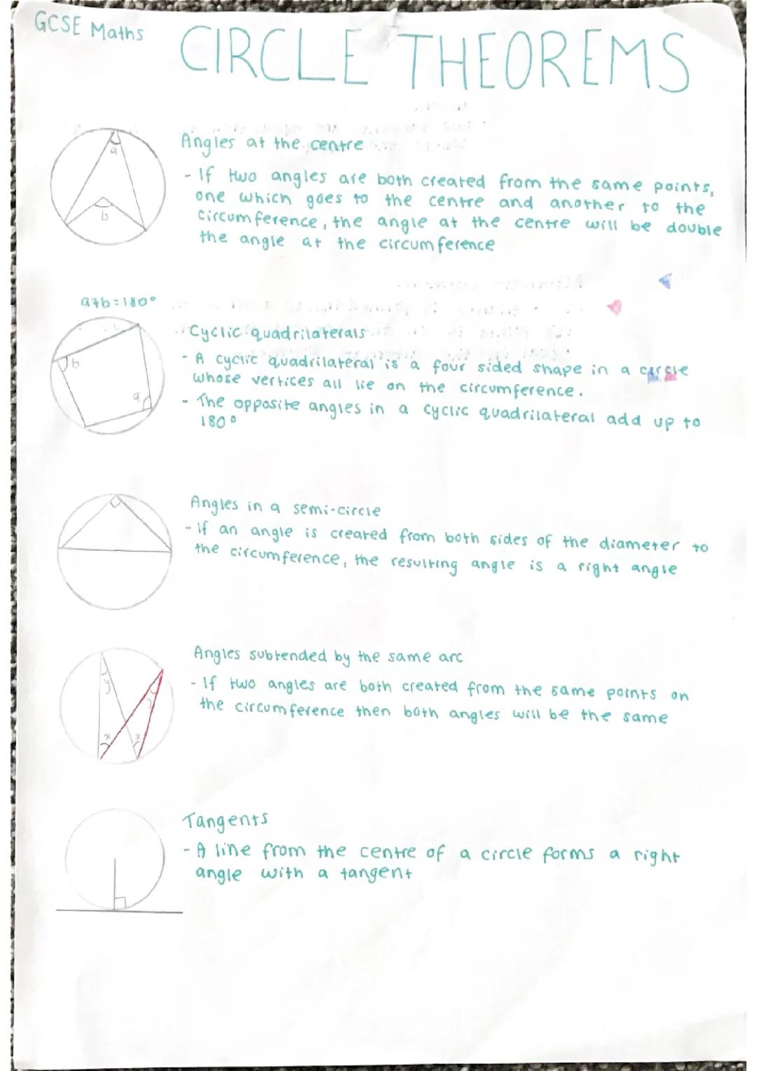 circle theorems gcse maths