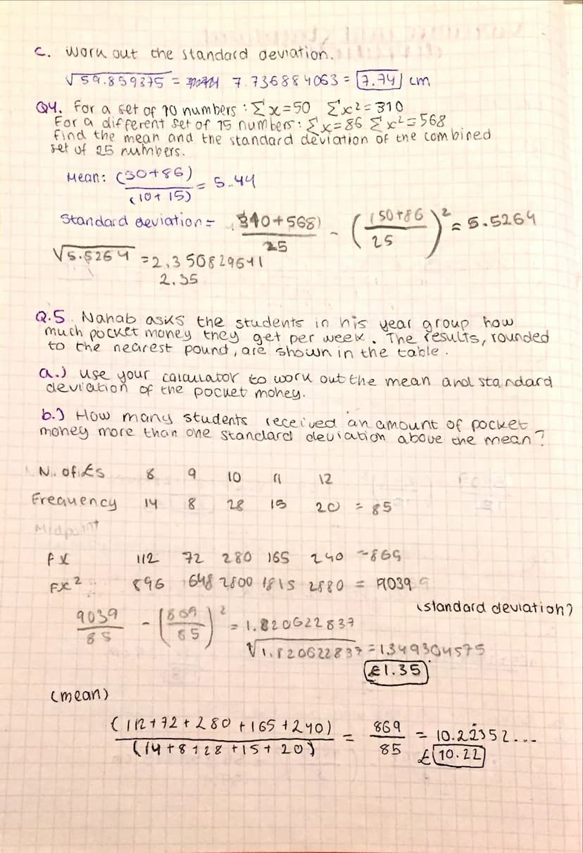 Lucia Tormo
variance and standard
Exercise 2E page 32)
Q1. Given that for a variable x: 2x=24 Σx²=78 n=8
Find:
a. the mean = 3
b. The varian
