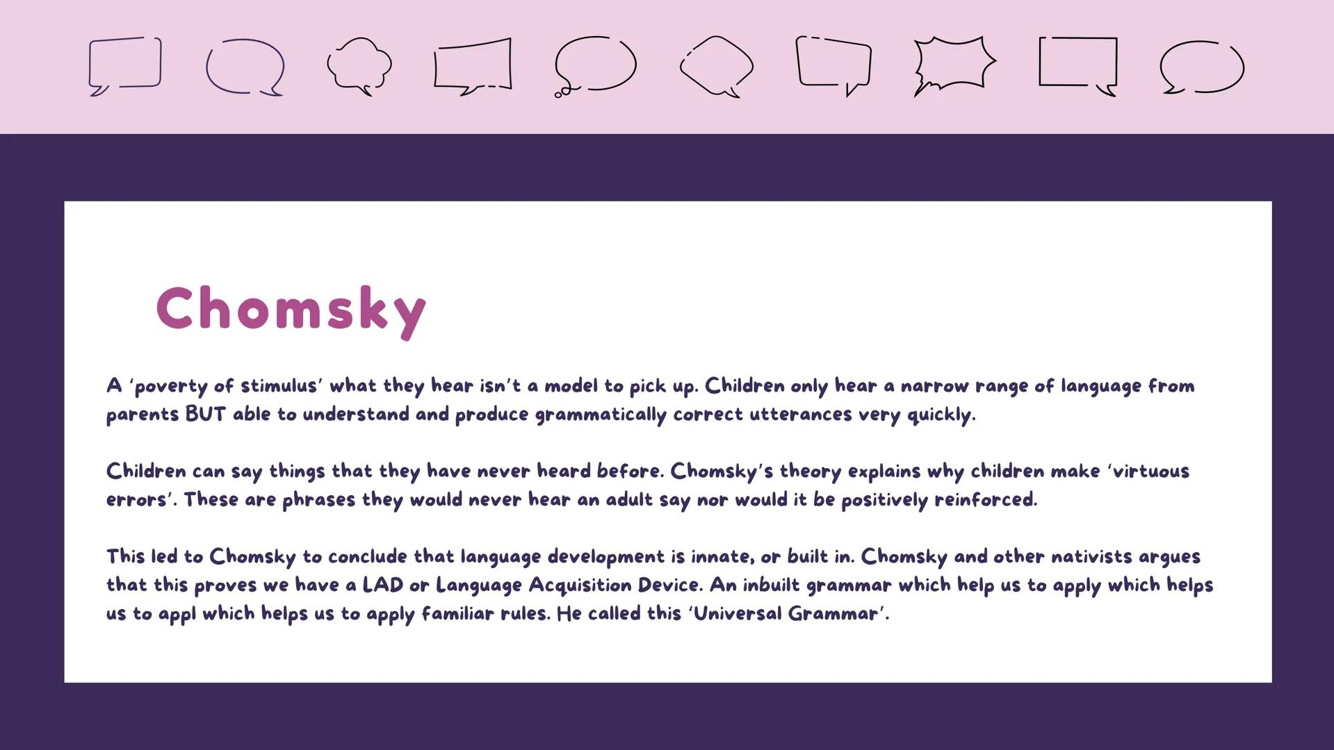 Key Theories for Child Language
Acquisition for the AQA A-Level
English Language Course.
This is Section B on Paper I
There is two questions