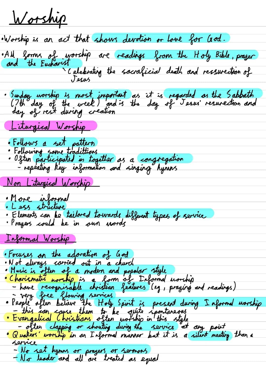 GCSE RS Christianity: Beliefs, Practices, and Worship