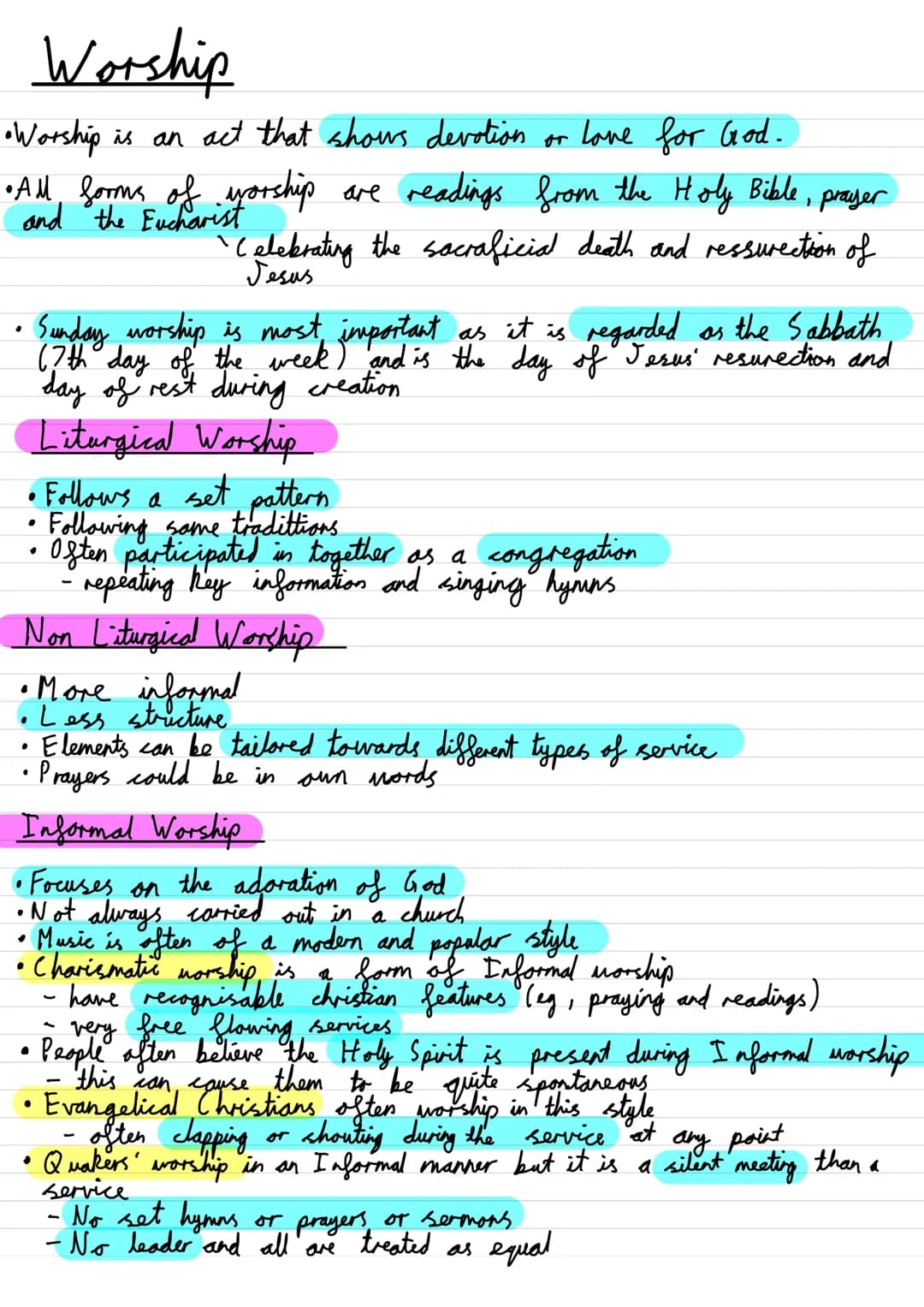 
<p>In the study of religious practices for the AQA GCSE RS, it is important to understand the different types of worship. Worship is an act
