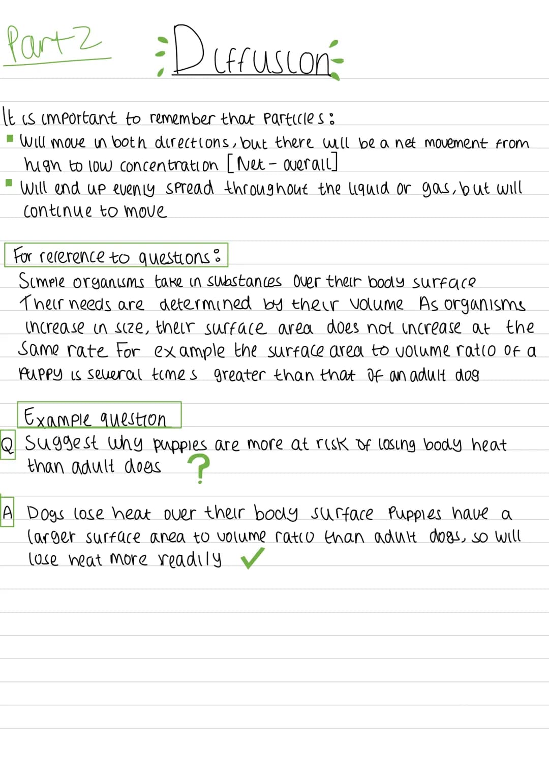 Part 1 = Diffusion=
What is diffusion P
Diffusion is the random movement of a substance from
a region of high concentration, to a region of 