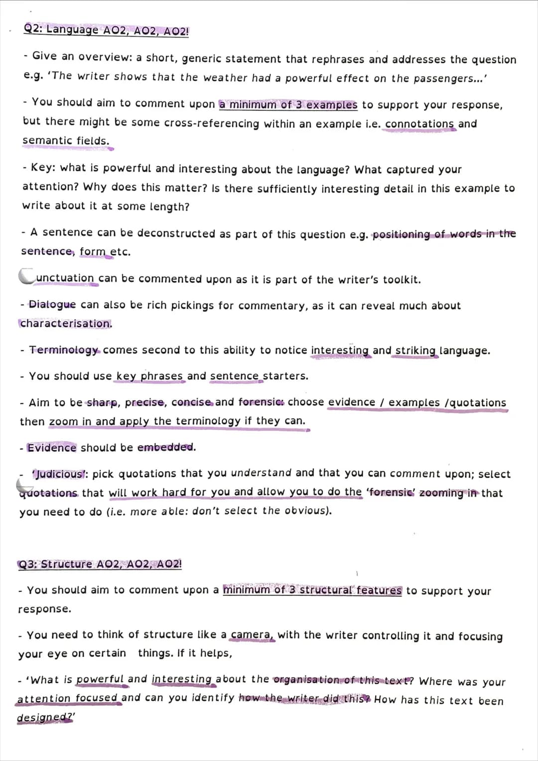 Paper 1 what AQA are looking for
Types of texts: literature prose fiction (novels and short stories) from 20th or 21st
century
You need to u