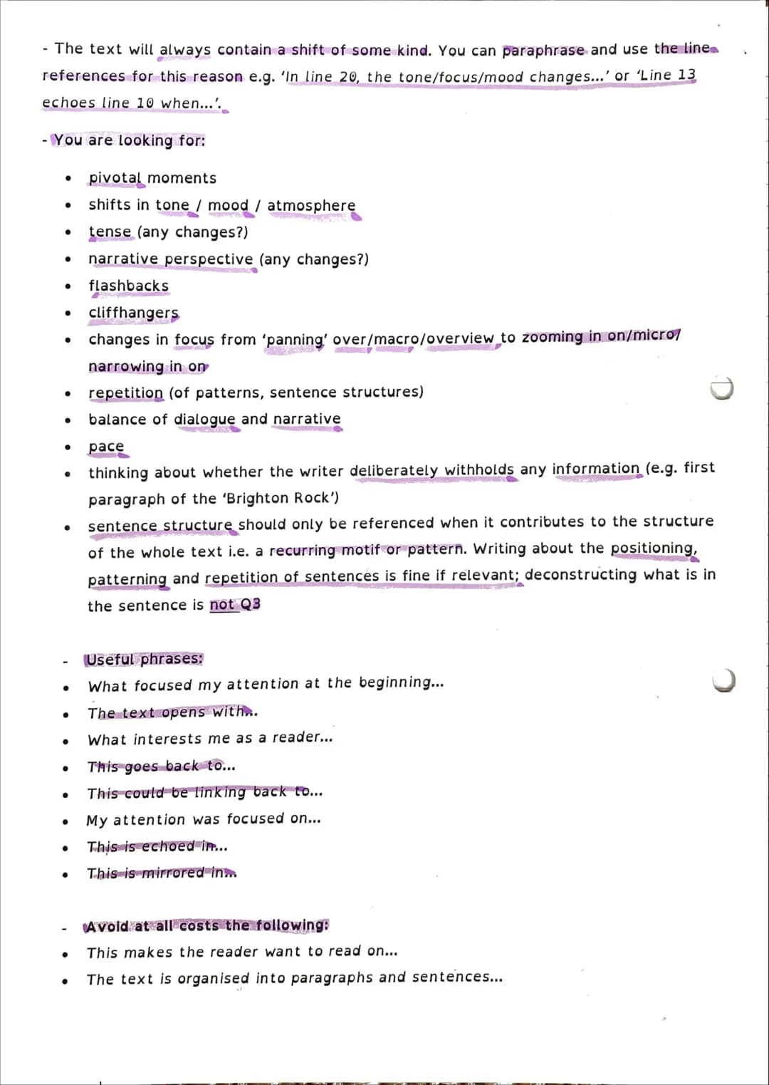 Paper 1 what AQA are looking for
Types of texts: literature prose fiction (novels and short stories) from 20th or 21st
century
You need to u