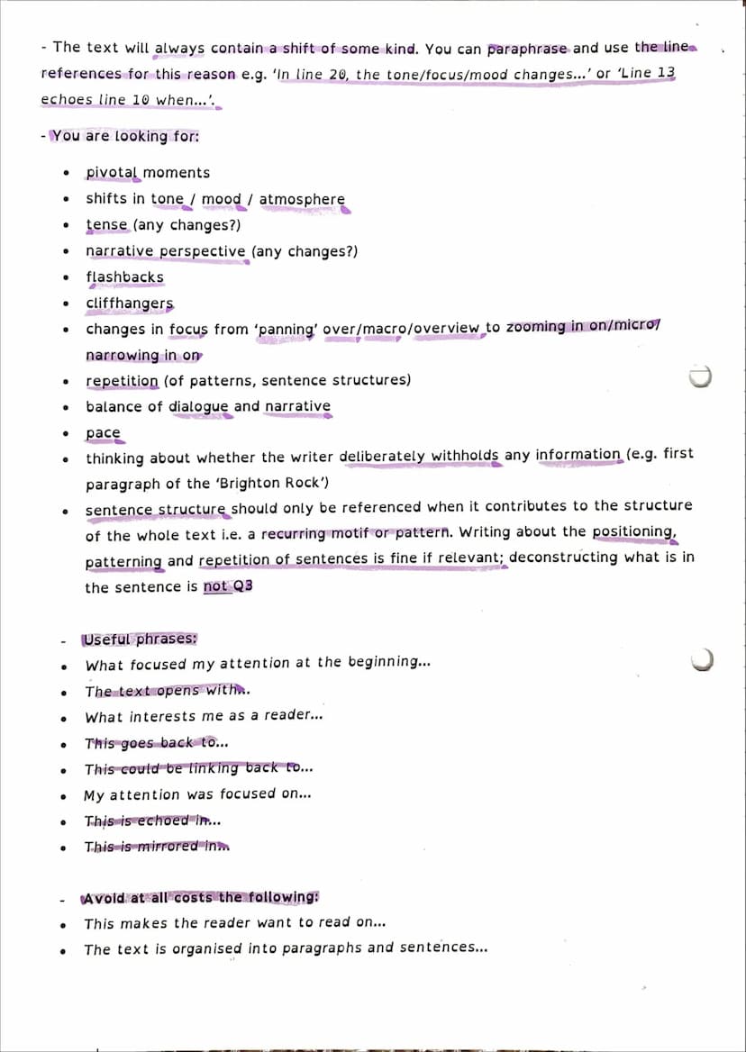 Paper 1 what AQA are looking for
Types of texts: literature prose fiction (novels and short stories) from 20th or 21st
century
You need to u