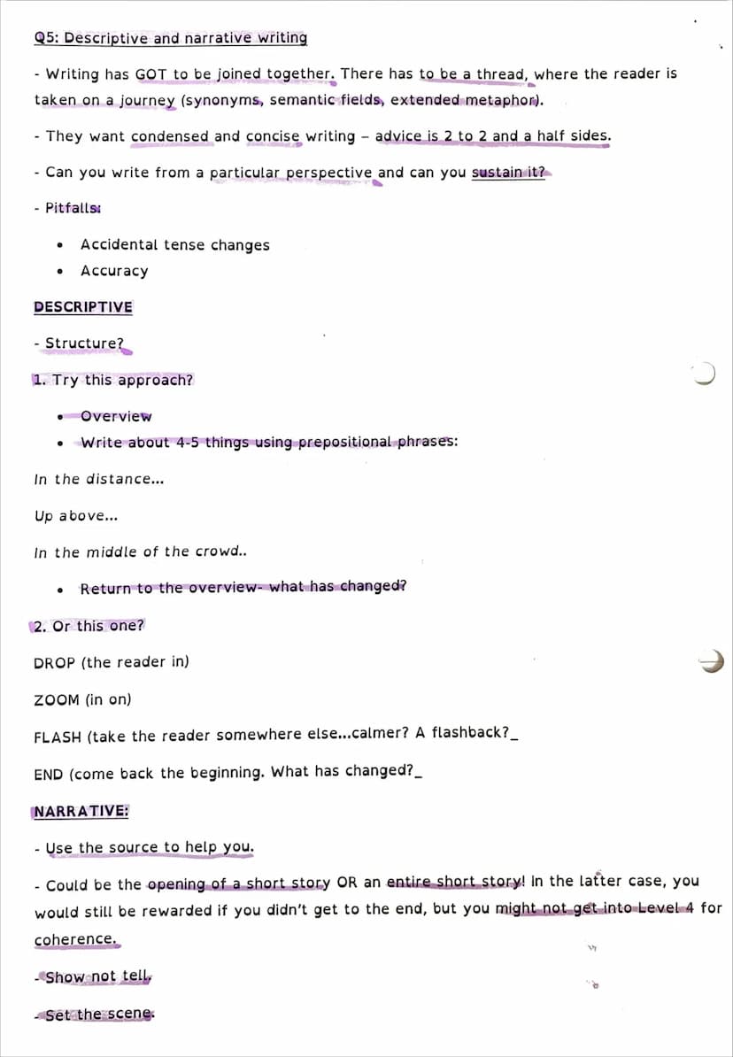 Paper 1 what AQA are looking for
Types of texts: literature prose fiction (novels and short stories) from 20th or 21st
century
You need to u