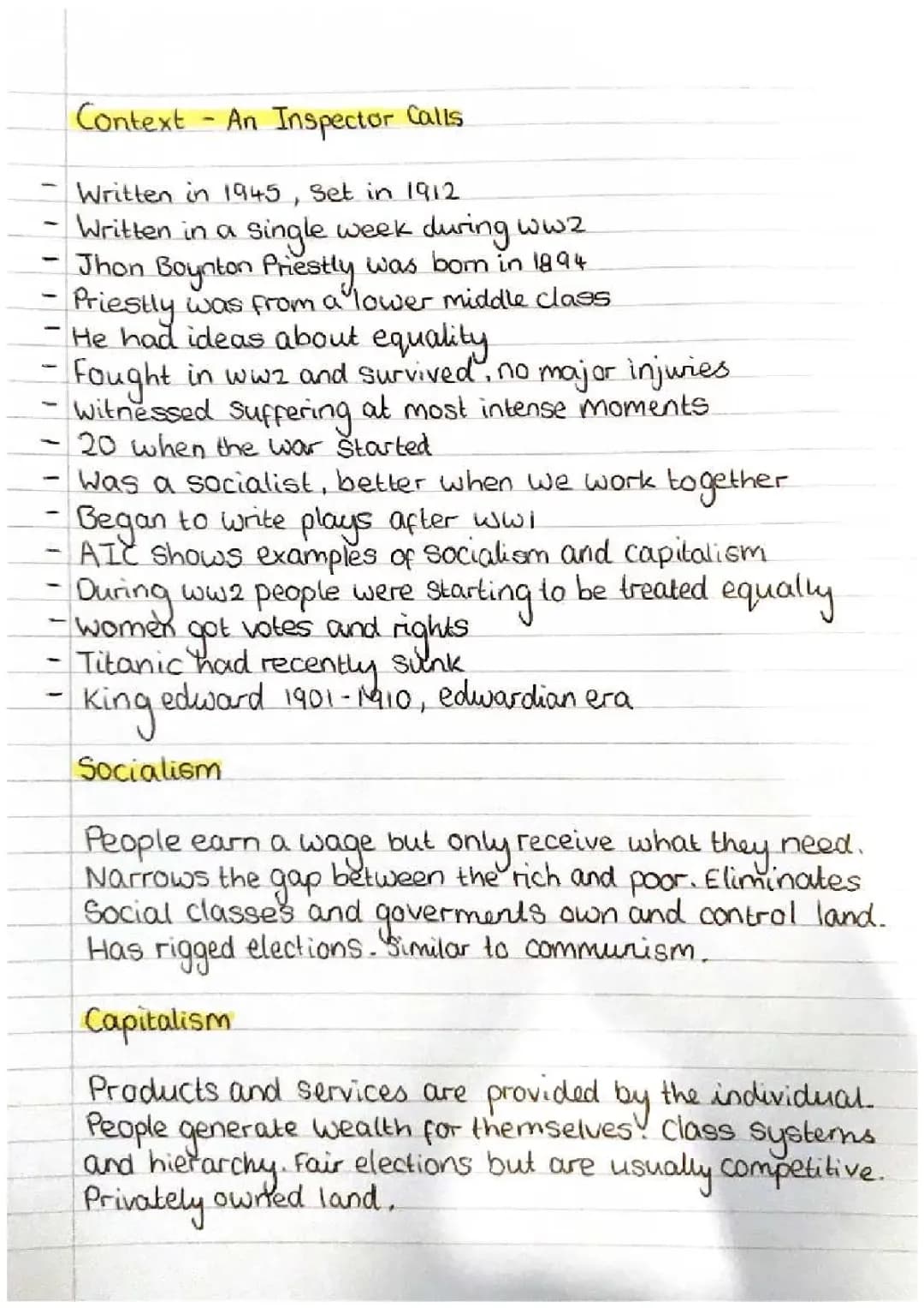 An Inspector Calls - Context