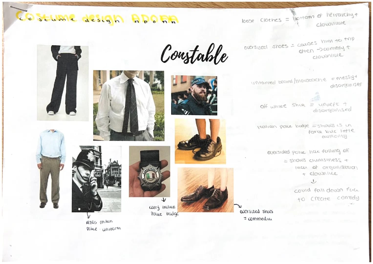 Costume
elements:
> Costume shapes can create
different impressions of characters
different costume elements
can change how an actor
stands 