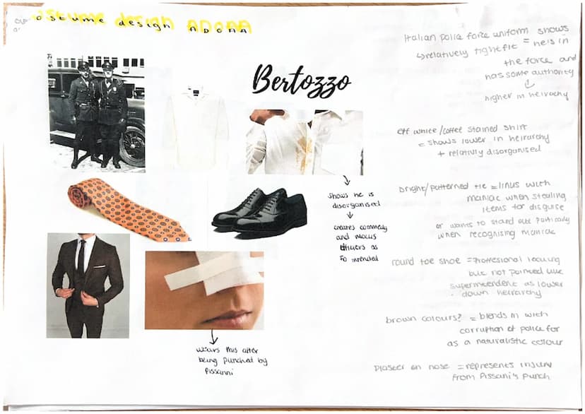 Costume
elements:
> Costume shapes can create
different impressions of characters
different costume elements
can change how an actor
stands 