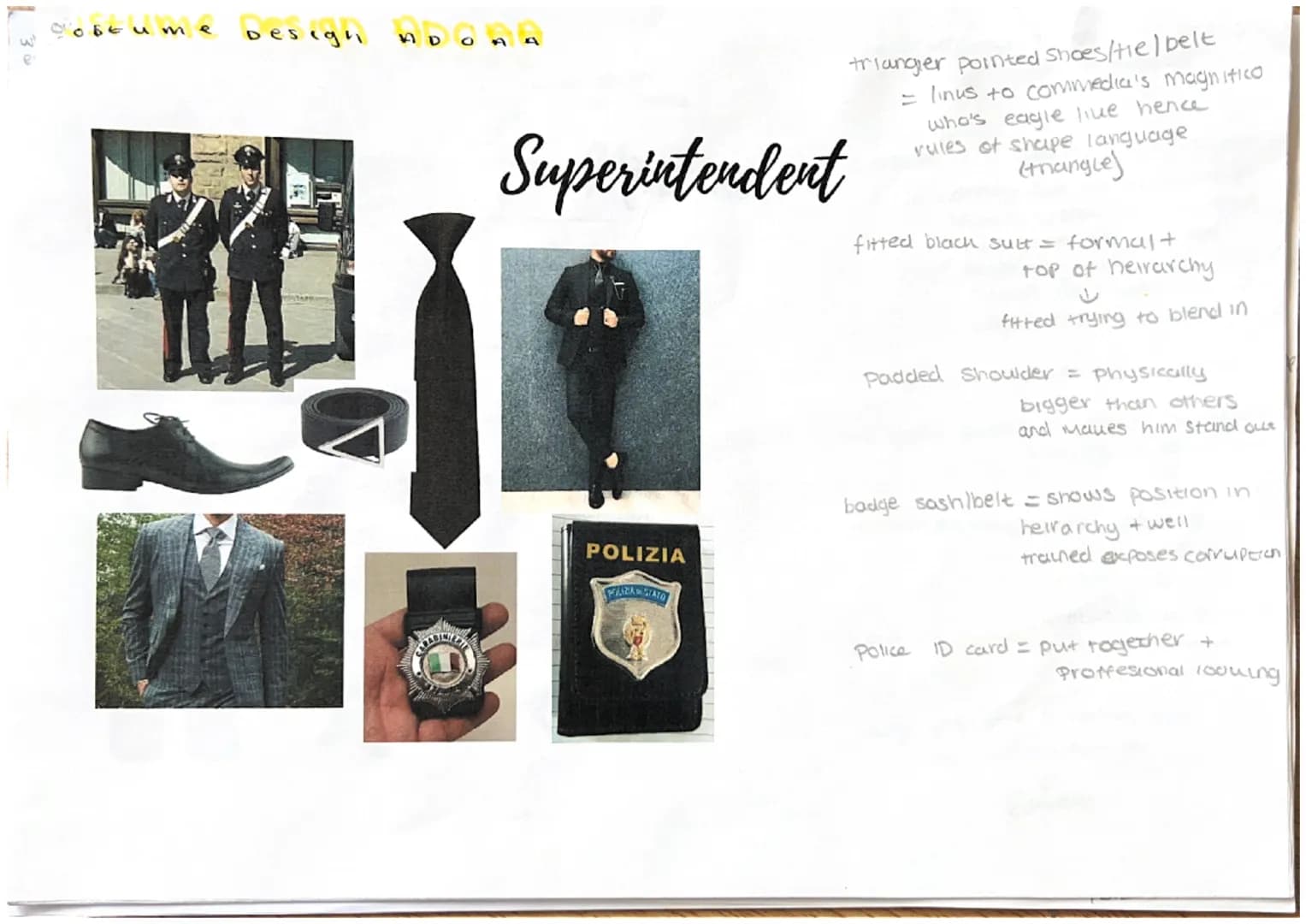 Costume
elements:
> Costume shapes can create
different impressions of characters
different costume elements
can change how an actor
stands 