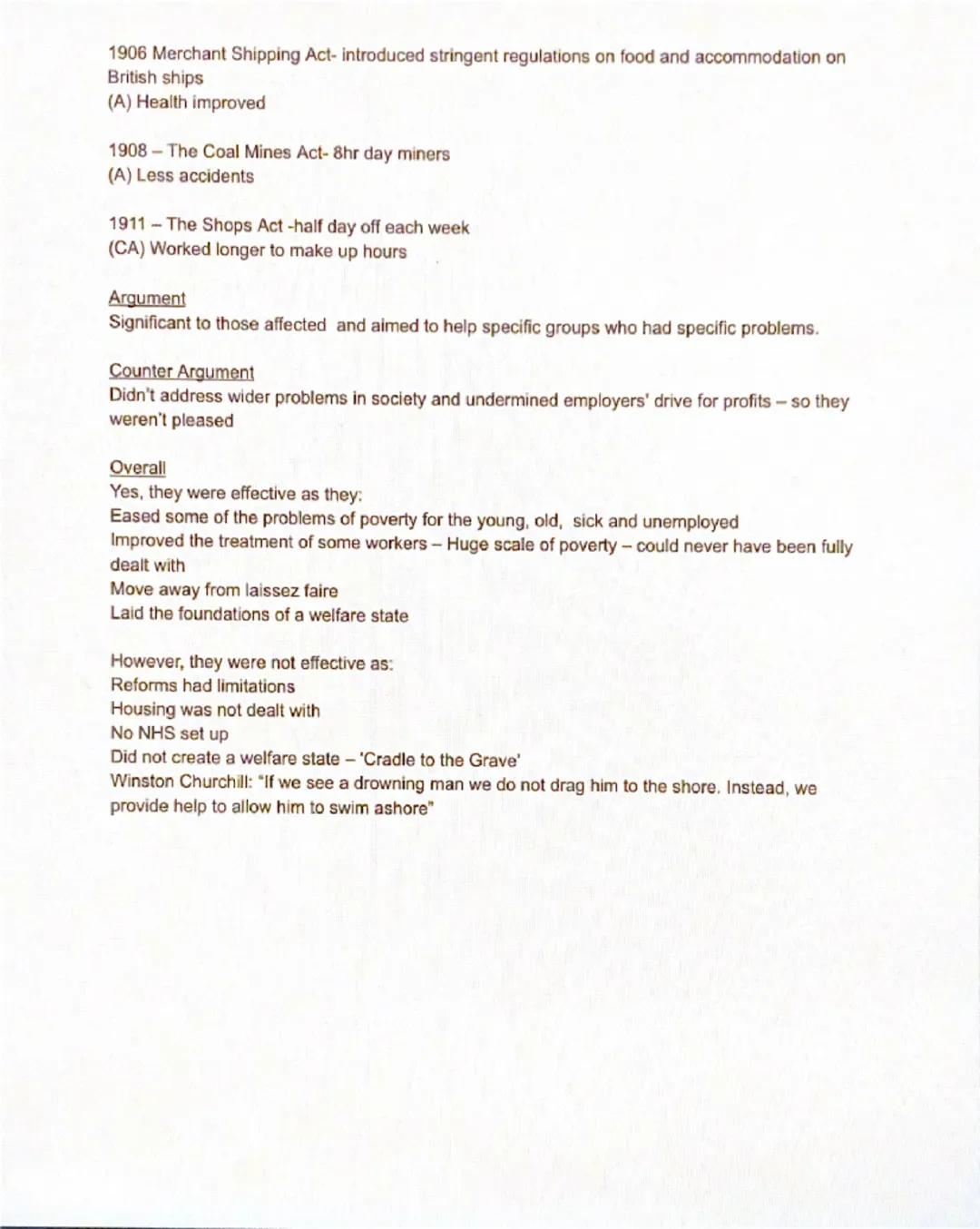 To what extent to which the Liberal Reforms met the needs of the following groups in British
Society:

1 The Young
2 The Old
3 The Sick
4 Th
