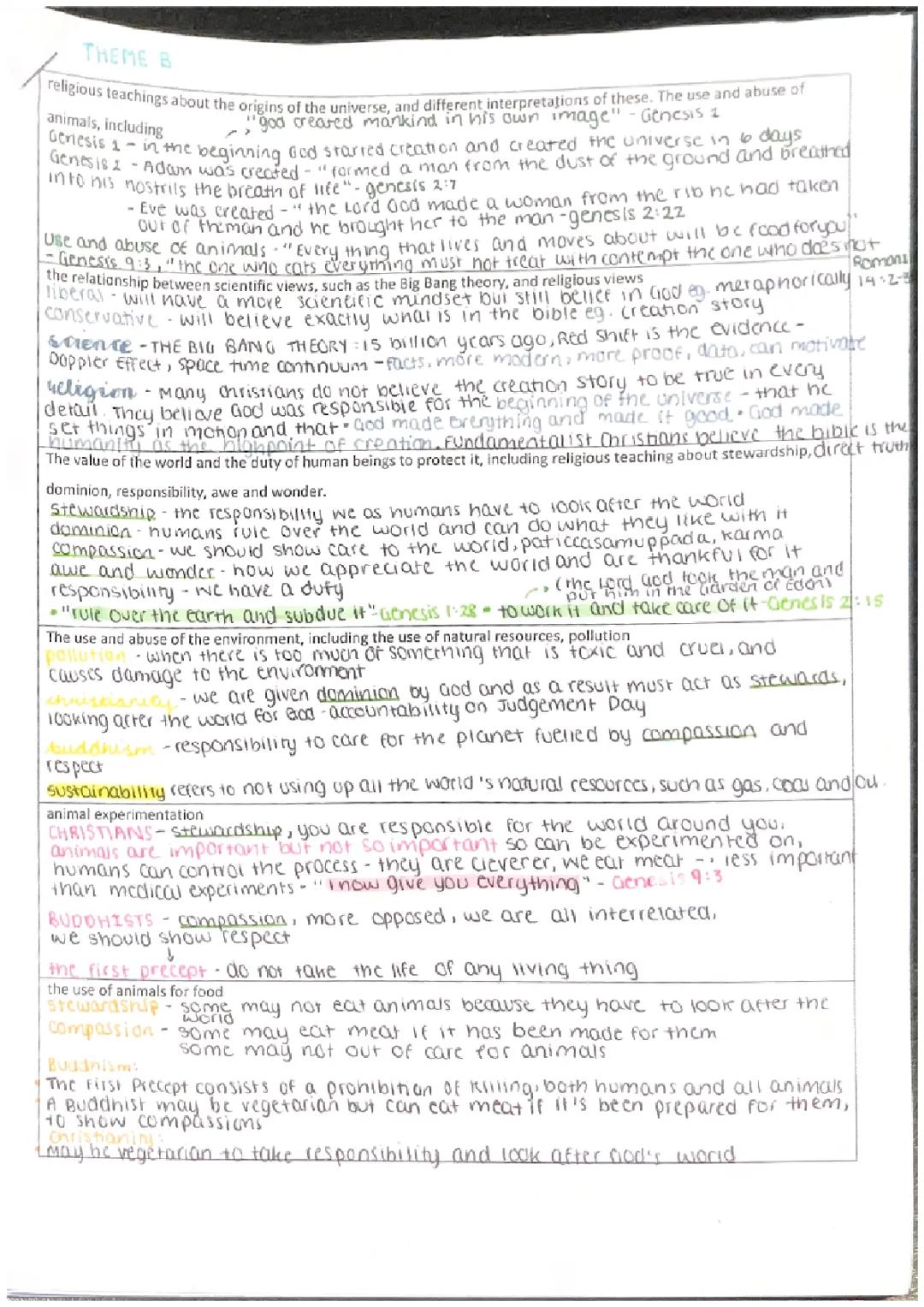 GCSE Religious Studies Theme B Notes 