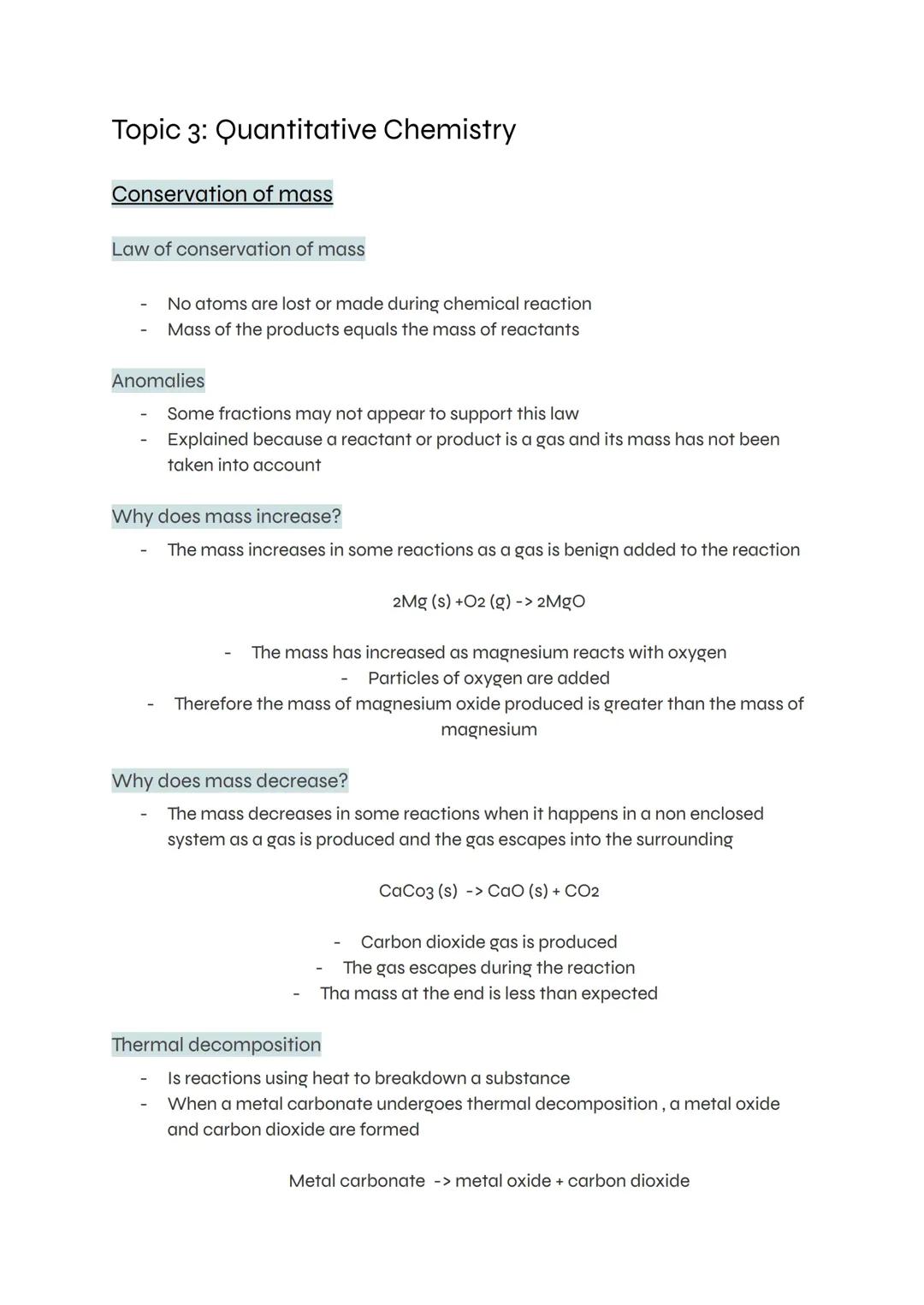 Free AQA GCSE Chemistry: Fun Quantitative Chemistry Notes PDF