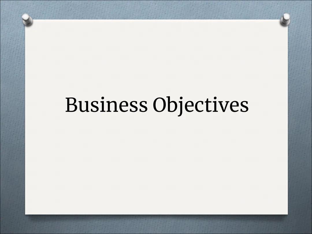 Business Objectives 