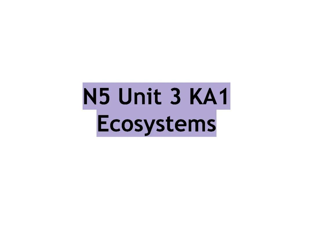 N5 Biology Ecosystems: Study Material for Competition and Ecological Terms