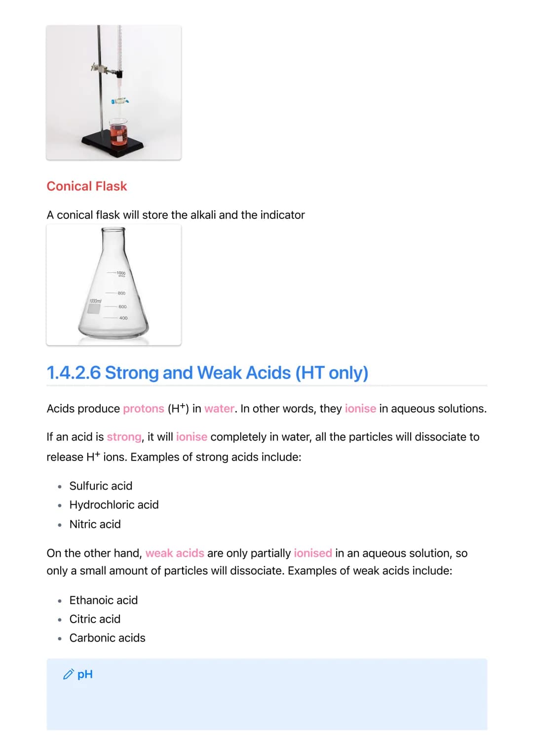 1.4.2 Reactions of Acids
| ✓ Chemistry MOC
1.4.2.1 Reactions of Acids with Metals
Acids react with metals to produce salts and hydrogen.
Aci