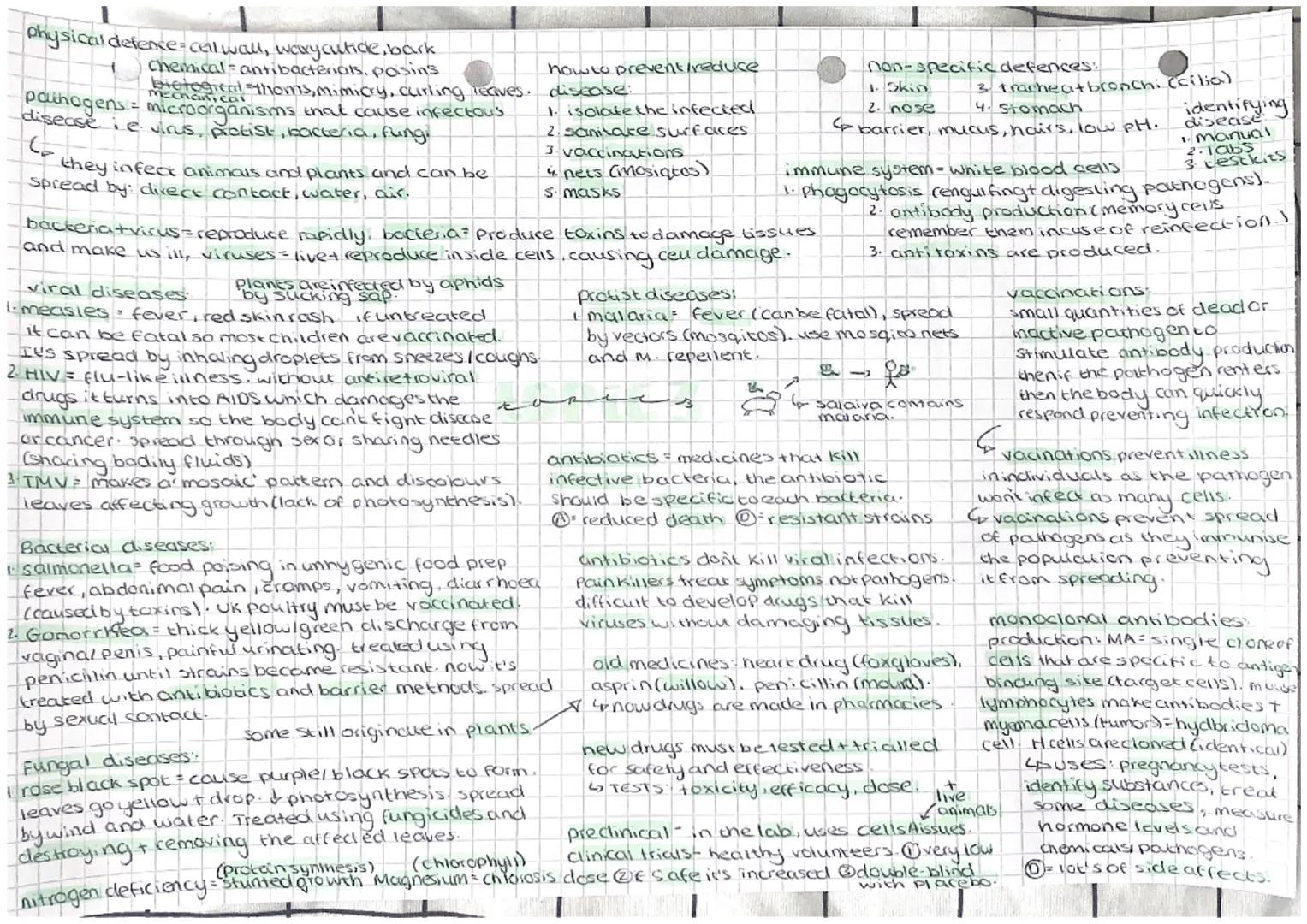 physical defence-cell wall, waxy cuticle, bark
chemical = antibacterials, poisins.
biological thoms, mimicry, curling leaves.
pathogens = mi