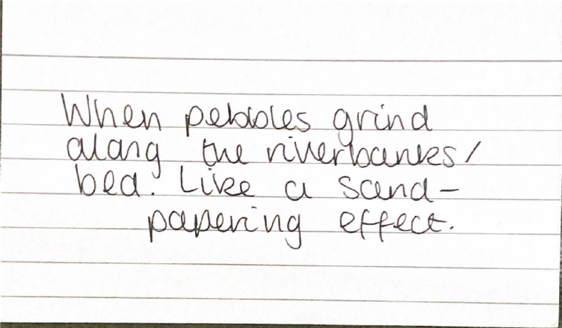What is Hydraulic
Action?
Geography A Sheer power of water
smashes agais rist the
riverbanks.
Air gets trapped in the
cracks of the rocks, m