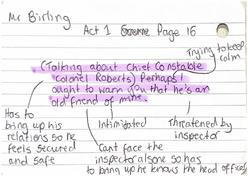 Mr Birling
Dramatic irony -
Audience
know that the
world war
happened 2
years later
Act 1 Sove Page 6
Arrogant
say there isn't a
chance of
w