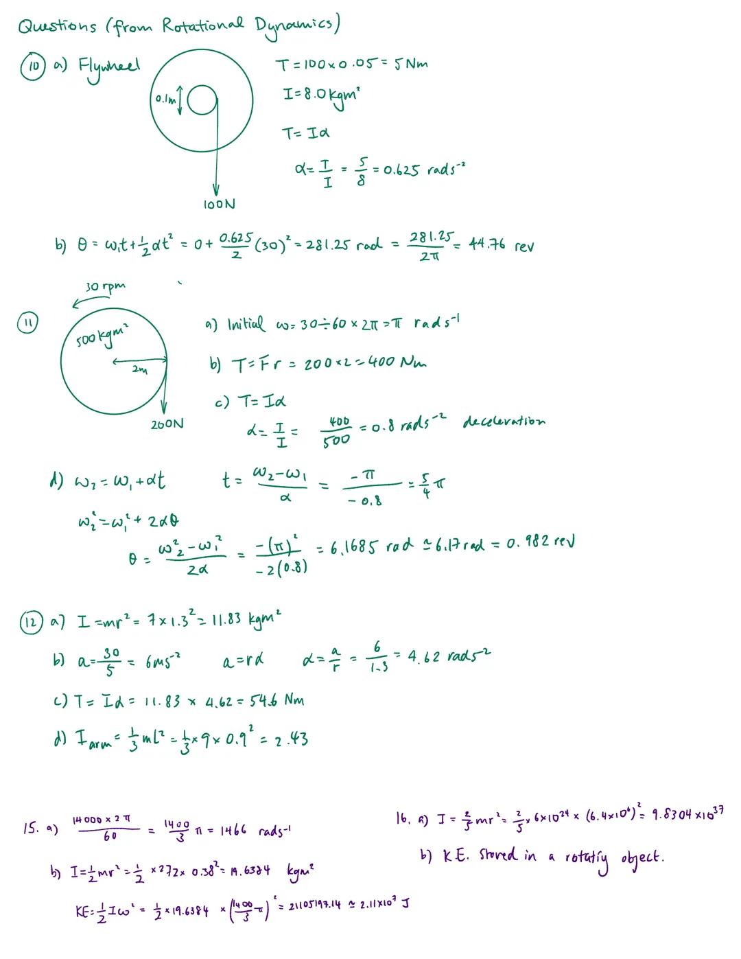 ENGINEERING:
# ROTATIONAL
# DYNAMICS
Recap:
Angular acceleration, a
$
\alpha = \frac{\Delta \omega}{\Delta t} = \frac{\Delta v}{r \Delta t} 