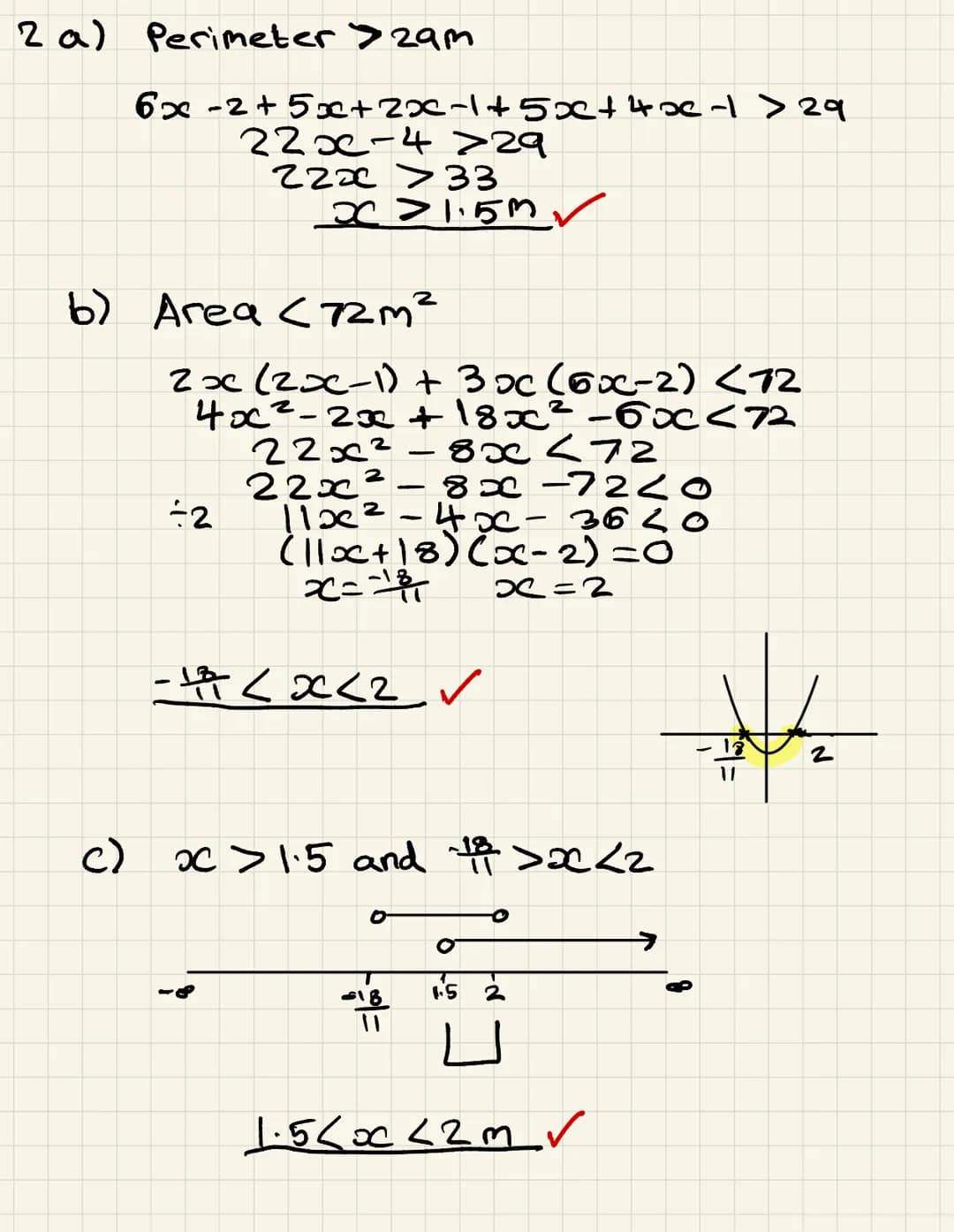 Name:
Score: 57/57
Strengths:
1.
Finding equation of a straight line
Points of intersection
Discriminant
Modelling
Inequalities
Area problem