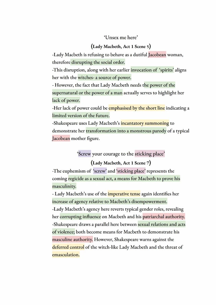 'Fair is foul and foul is fair'
(Witches, Act 1 Scene 1)
-The use of the paradoxical language reflects the Jacobean anxiety
about equivocati