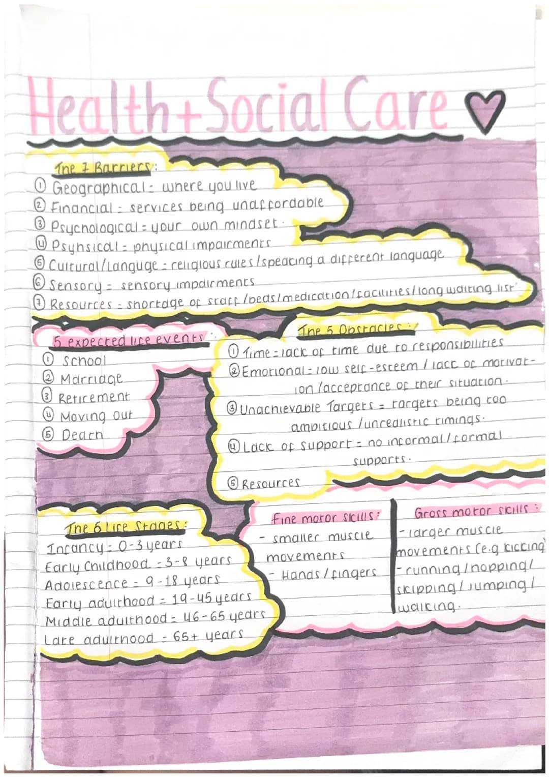 GCSE Health & Social Care notes 🌸