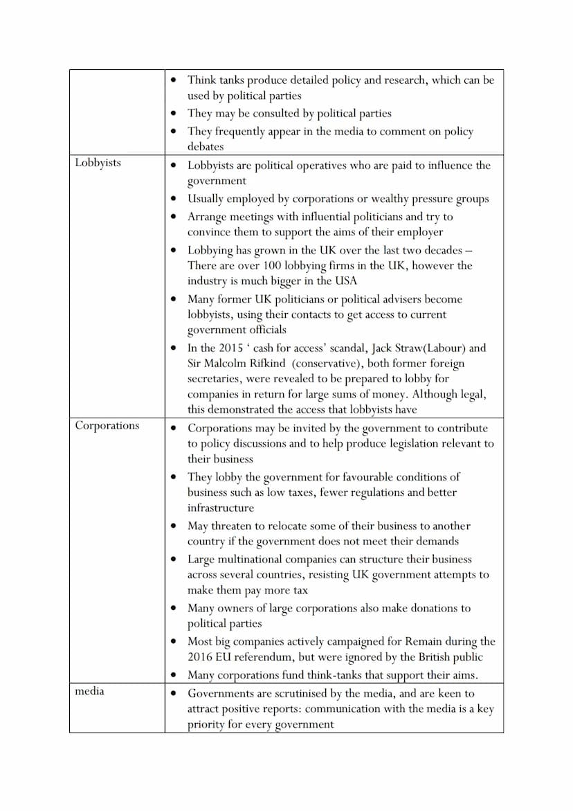 Types of pressure groups
o INSIDER GROUPS
Insider groups. have close links with the government and are consulted by the
government.
These gr