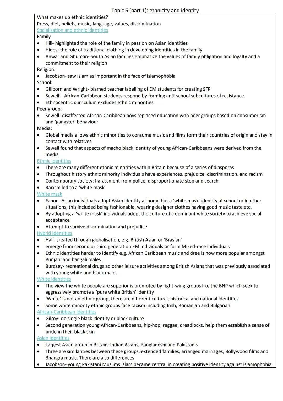 Culture and identity
Topic 1: the meaning and importance of culture - page 2
Topic 2: theoretical perspective of culture - page 3
Topic 3: t