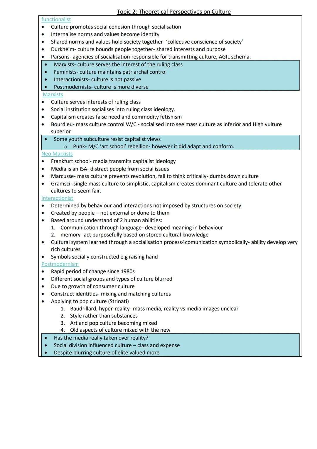 Culture and identity
Topic 1: the meaning and importance of culture - page 2
Topic 2: theoretical perspective of culture - page 3
Topic 3: t