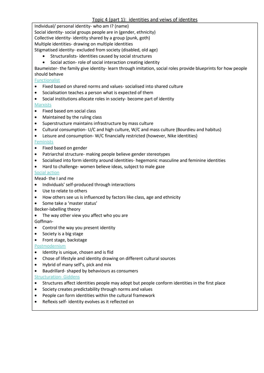 Culture and identity
Topic 1: the meaning and importance of culture - page 2
Topic 2: theoretical perspective of culture - page 3
Topic 3: t